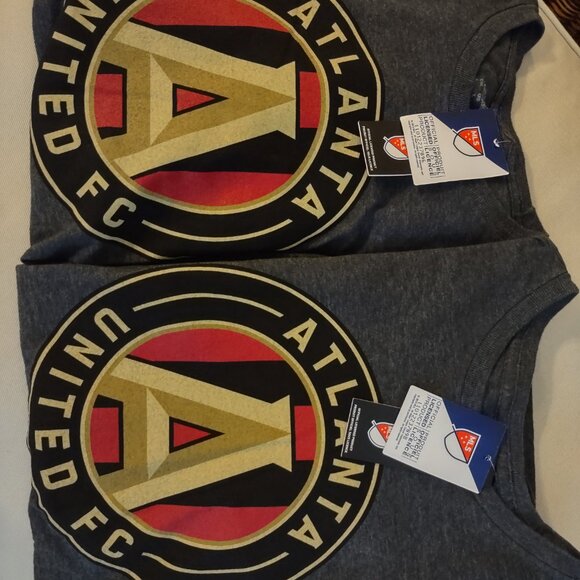 Two Atlanta United FC MLS NWT Dark Grey Adult T-Shirts Size Large - Picture 7 of 8